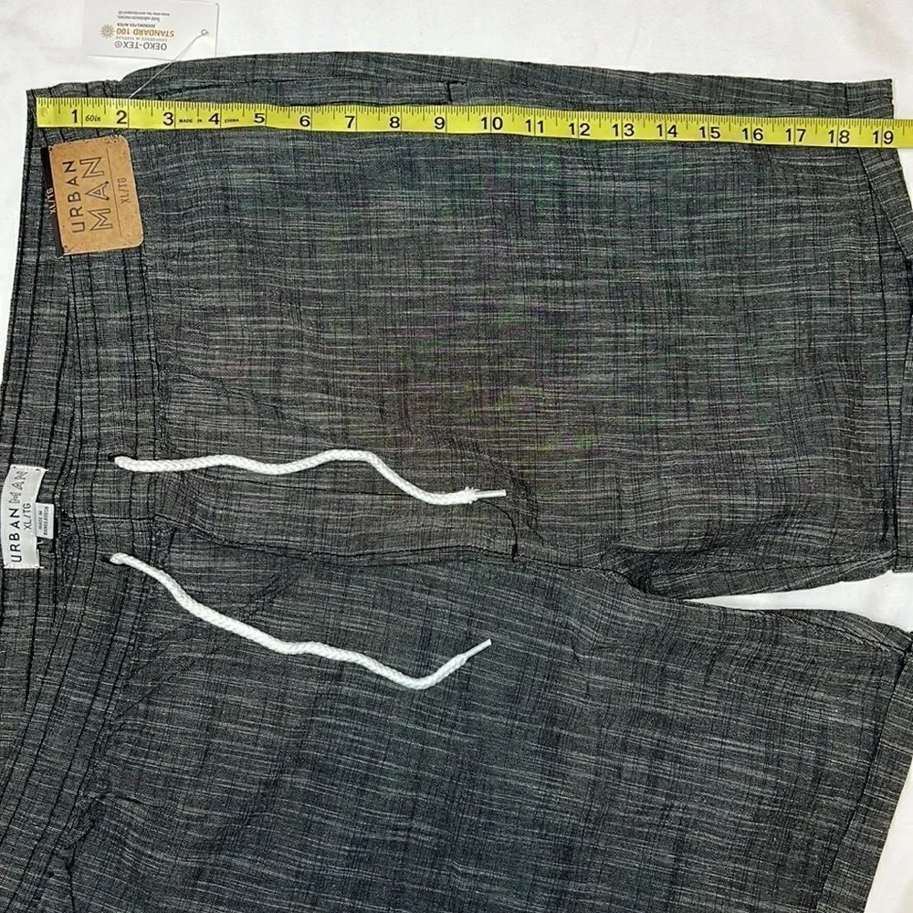 Urban Man Men’s Grey Elastic Waist Drawstring Shorts Size XL